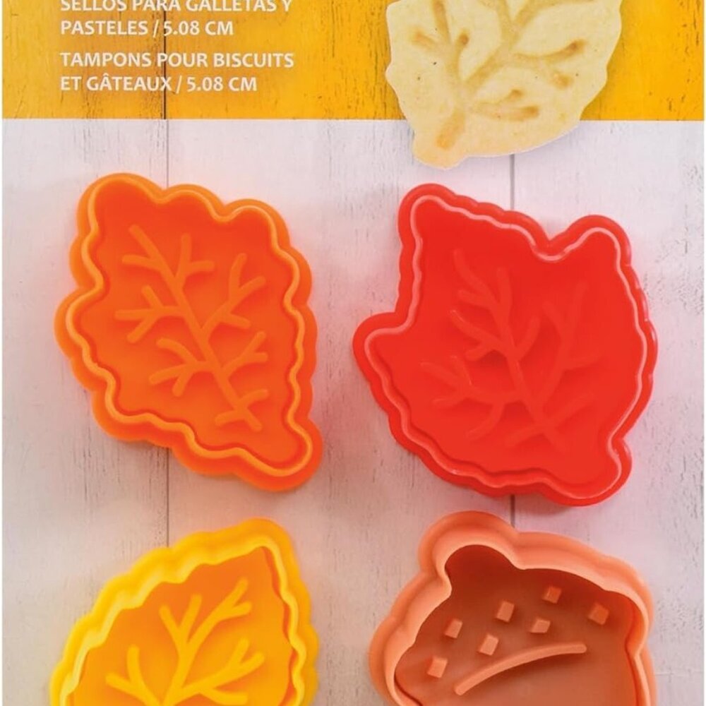 Fall Leaves Collection Pastry & Cookie Cutter set of 4. Assorted Colors and Desi